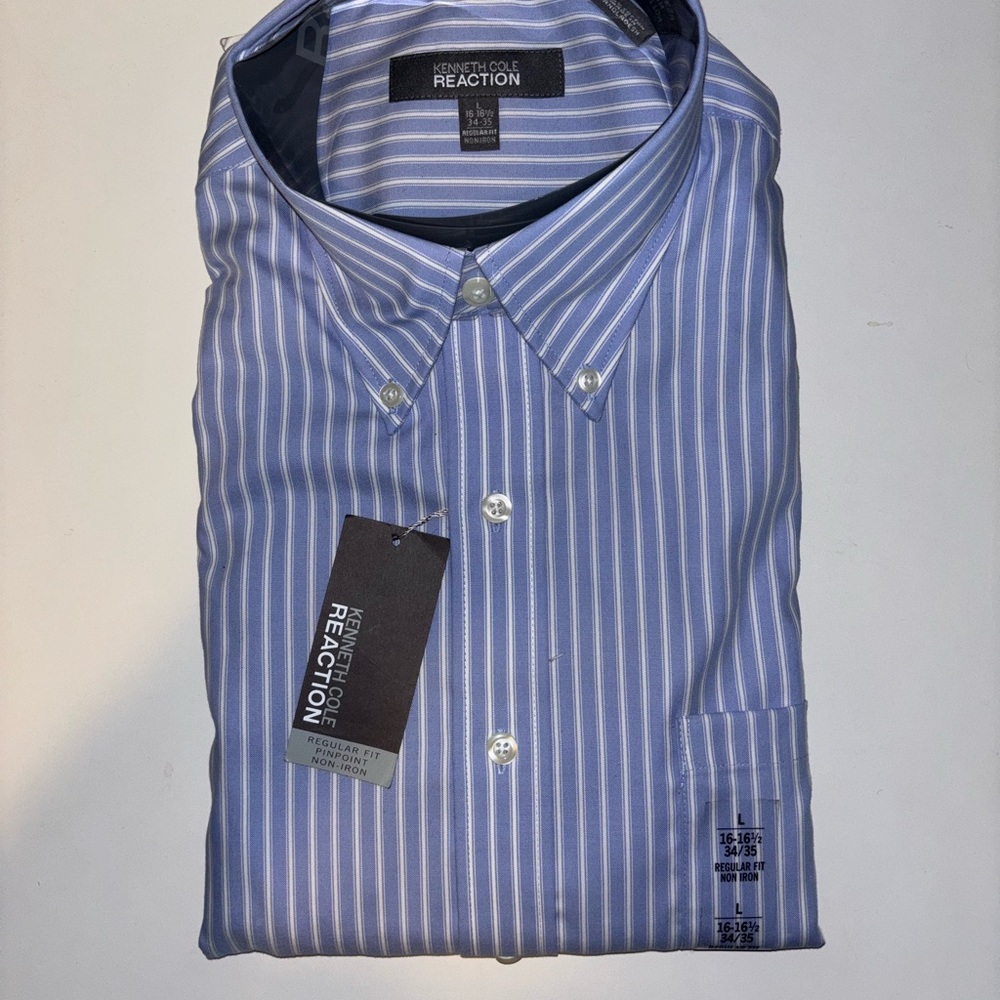 Kenneth Cole Reaction Men's Blue Striped Shirt